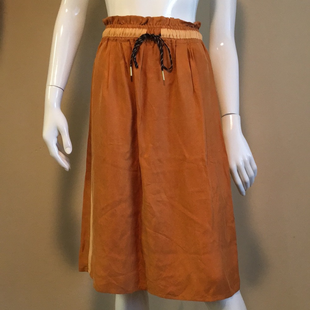 Scotch&Soda Burnt Orange Drawstring MIDI Skirt